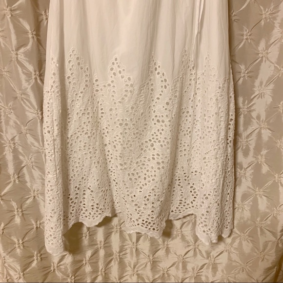 June & Hudson White Eyelet Midi Dress A Line Empire - Picture 3 of 12